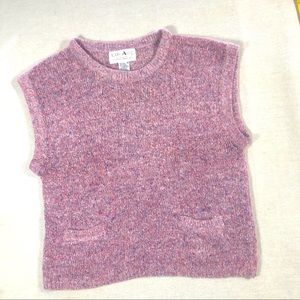 SOLD Vintage 90s Angora silk linen blend spring sweater in mauve purple pink Y2K